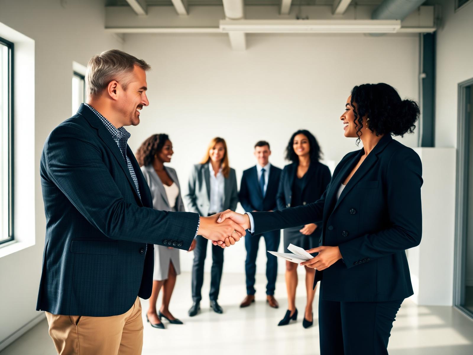 Rencontre professionnelle dans un cabinet de recrutement